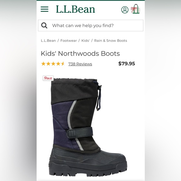 L.L. Bean Other - L.L. Bean Kids' Northwoods Boots - Black and Navy